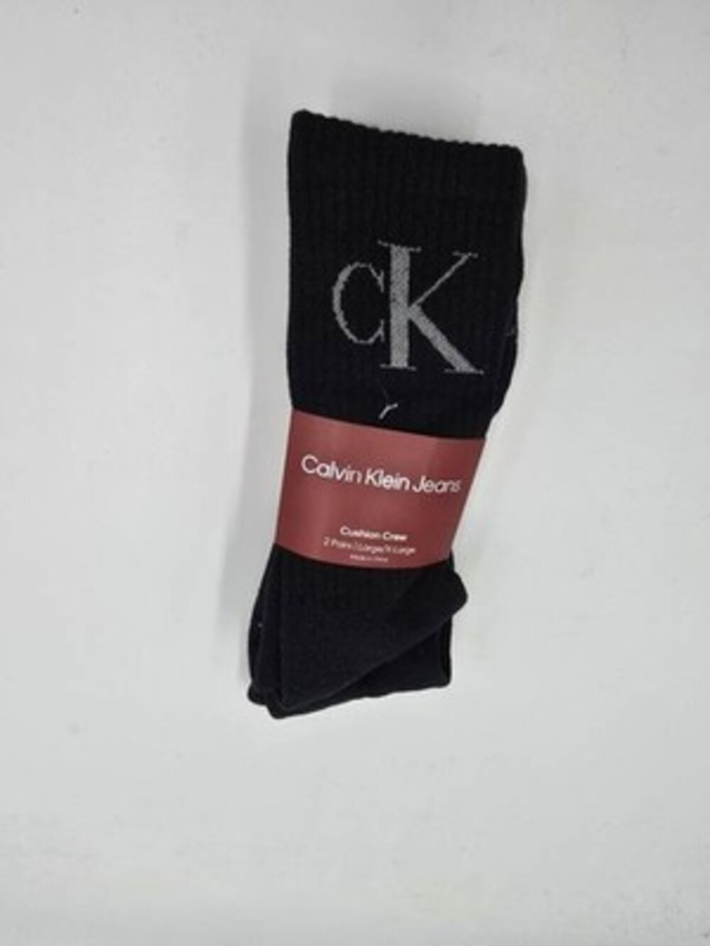 Calvin Klein Monogram Logo Holiday Crew Socks Men's L/XL Black - Pack of 2